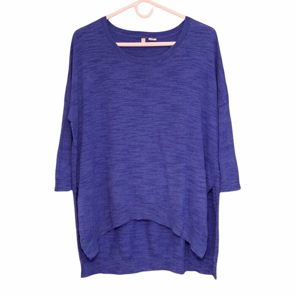 Anthropologie MOTH Blue/Purple Hi-Low Split Side Sweater Size Small